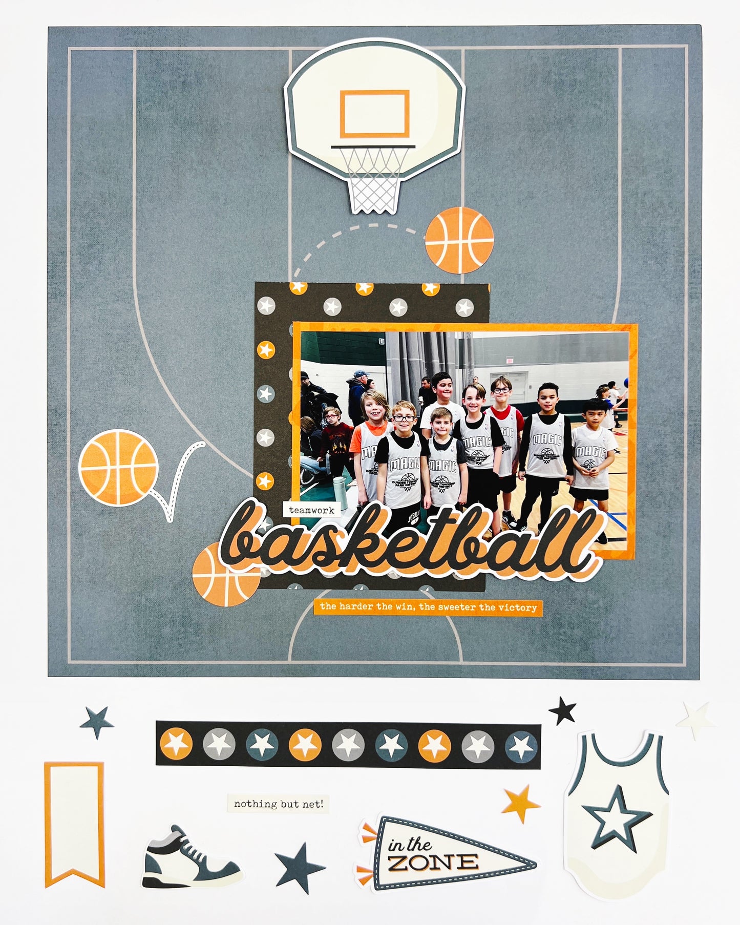 Slam dunk! 2-Page Basketball Layout Kit