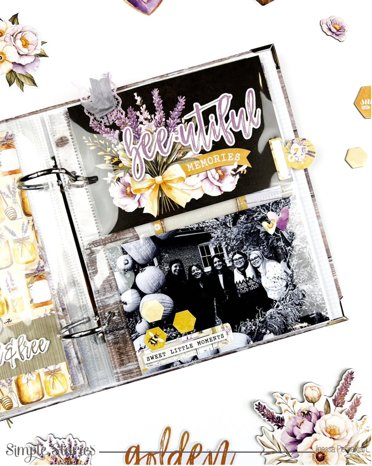 Happiness 6x8 Album Class (Instruction Only) – Featuring Lavender Fields by Simple Stories