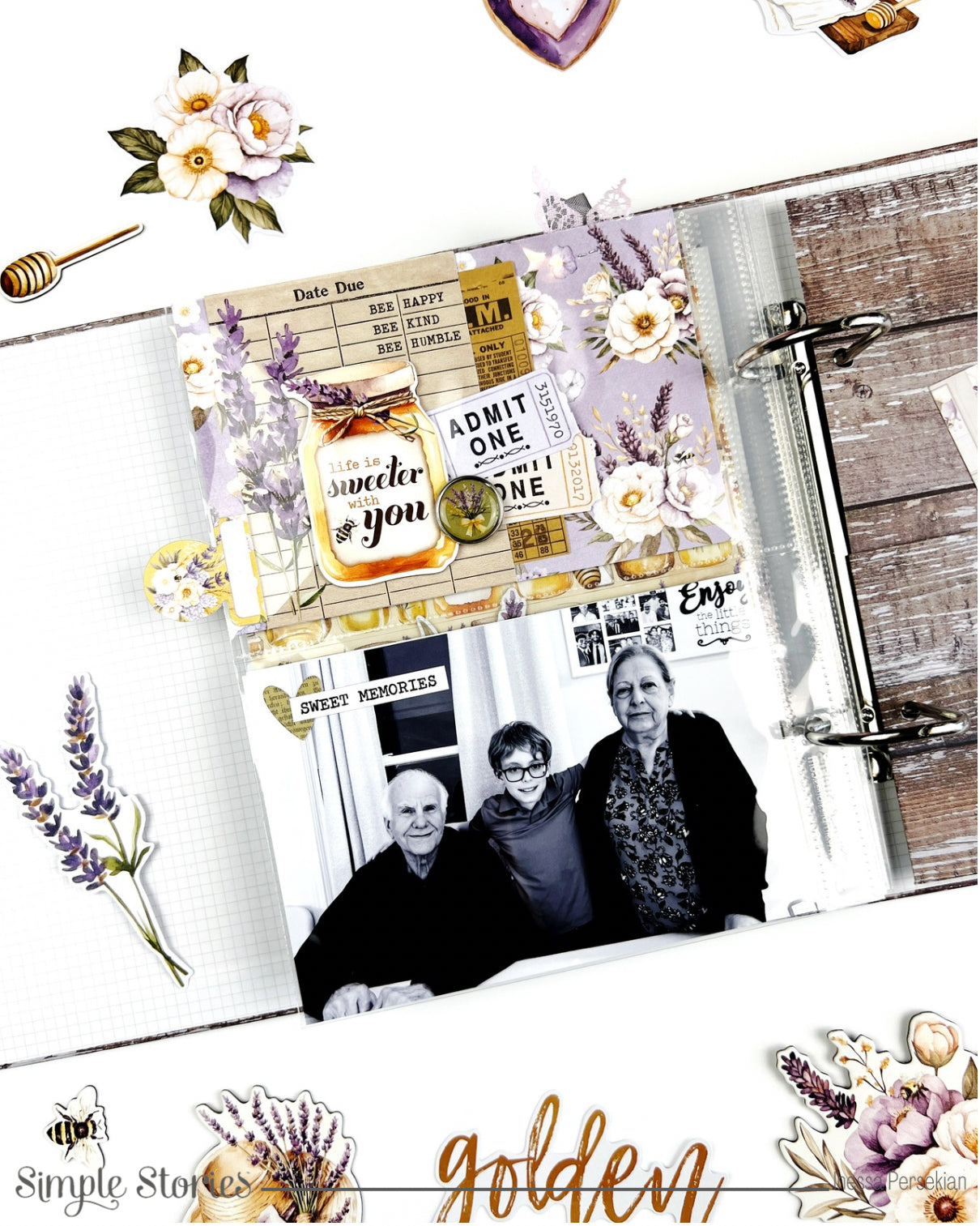 Happiness 6x8 Album Class (Instruction Only) – Featuring Lavender Fields by Simple Stories